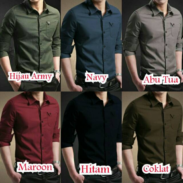 Kemeja pria lengan panjang Miller model slimfit Kemeja   Kemeja pria lengan panjang Miller model slimfit Kemeja