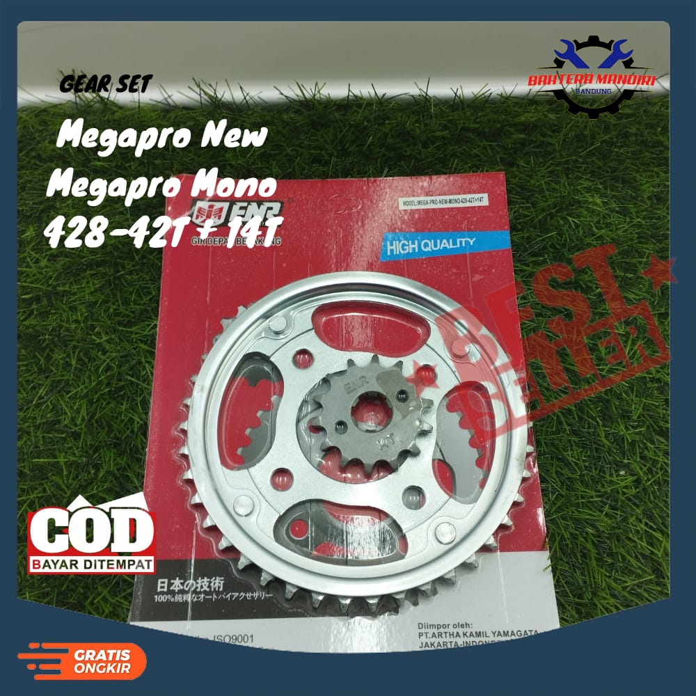 Gear Gir set depan belakang Megapro New Megapro Mono 428-42T+14T