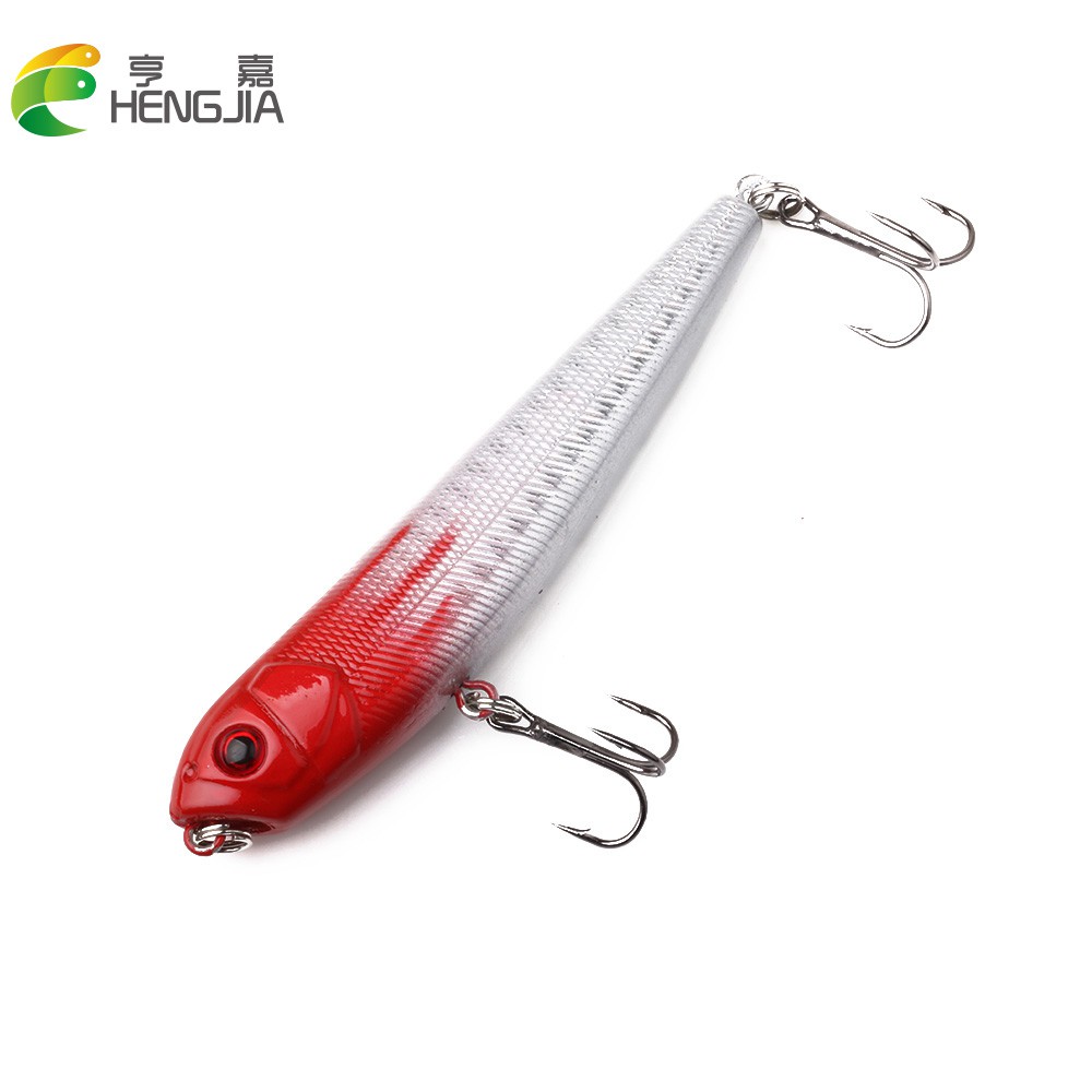 HENGJIA 2pcs/set Umpan Pencil Minnow Pancing Swimbait 9CM/9.6G Topwater Fishing Lure Ikan Bait Kail