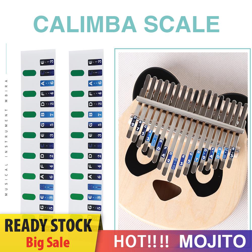 2pcs Stiker Skala Kunci Piano Kalimba Untuk Instrumen Musik