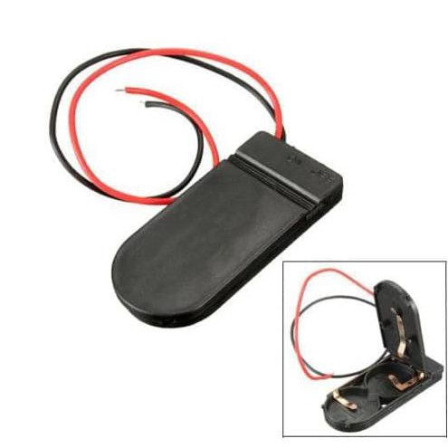 2X CR2032 Battery Holder Coin Cell Battery Holder Case Switch ON OF sincer02 Kualitas Baik