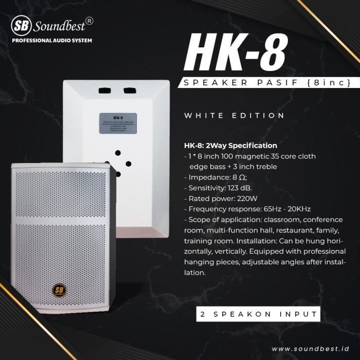 Speaker pasif SoundBest HK 8 / HK-8 / HK8 original