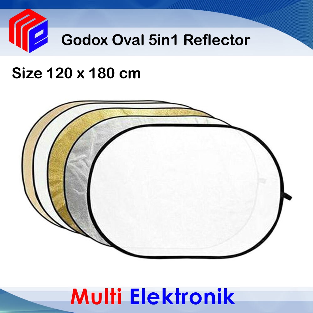 Reflektor Oval 5-In-1 Collapsible Reflector Oval Size 120x180Cm