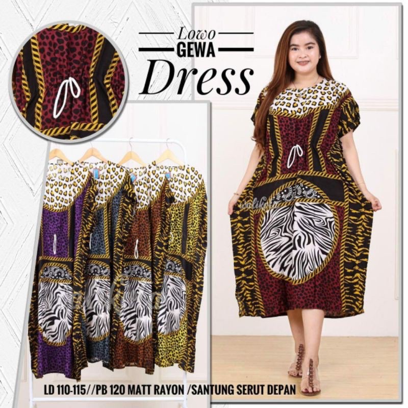 Daster Lowo Jumbo Catur Kekinian Bumil Busui Murah Adem Best Seller-LOWO GEWAA