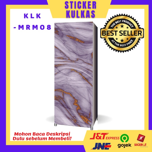 Sticker Kulkas 1Pintu motif MARMER/KLK1P-MR/Printing hires/Surabaya