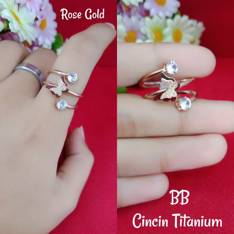 Cincin Spiral Kupu-kupu Titanium