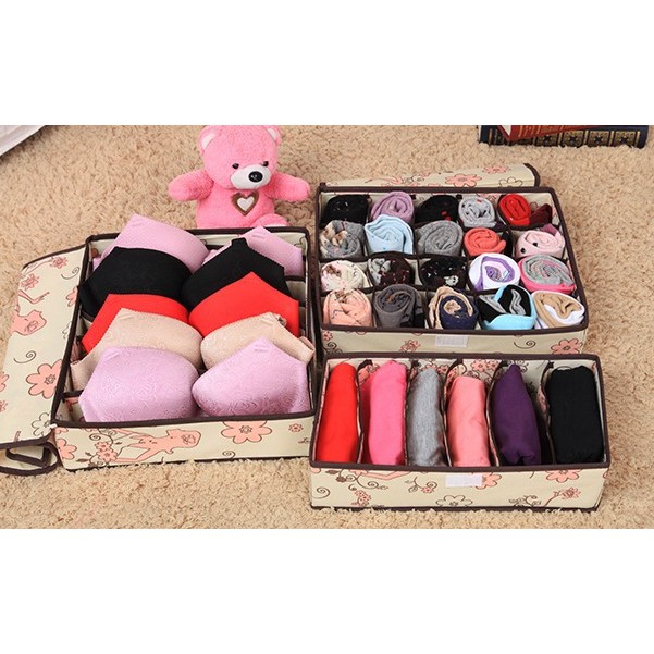 Underwear / Bra 3in1 Storage Box with Cover Set Box