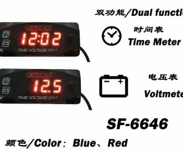 VOLTMETER AKI PLUS JAM WATERPROOF