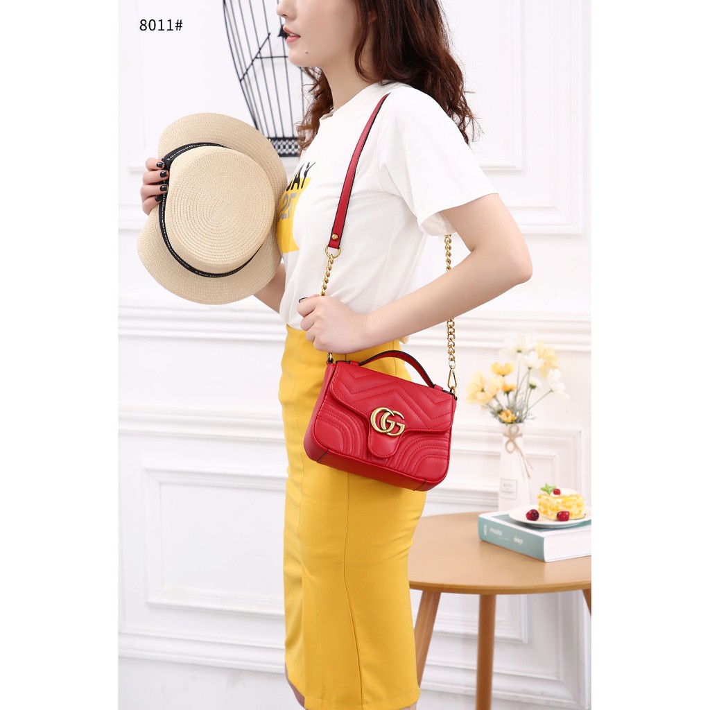 GUCCI MINI GG TOP HANDLE WITH BOX 8011#20 HANDBAG WANITA TAS CEWEK