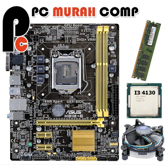 Paket Motherboard 1150 H81 ASUS DENGAN PROCESSOR I3 4130 RAM 2GB