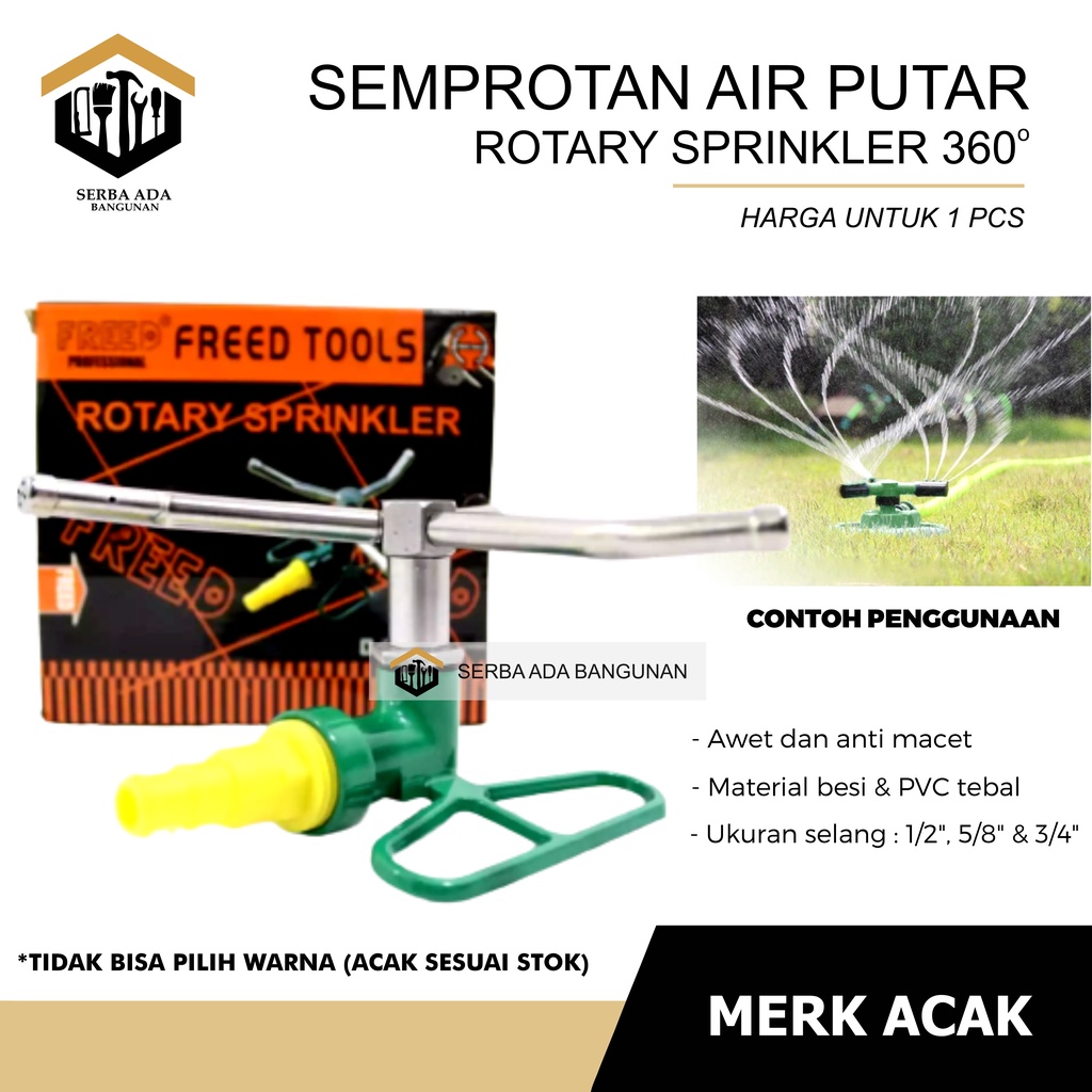 Semprotan Putar Taman Rotary Sprinkler Springkel Springkler 3 Kaki Putaran AIR 360 Drajat