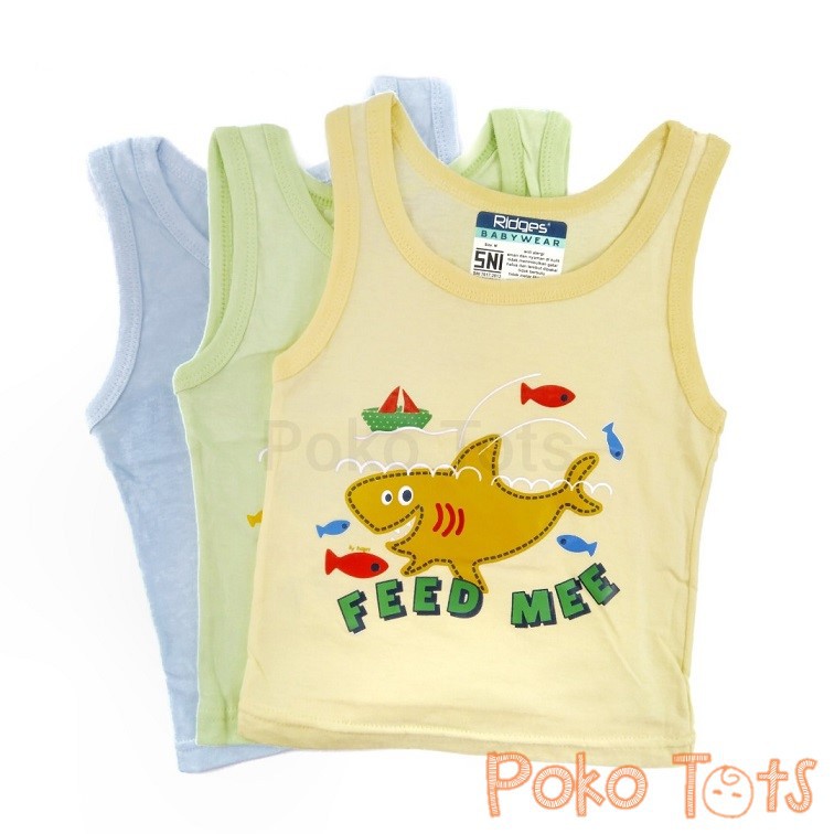 Ridges Singlet Anak Motif Feed Me Baby Shark Baju  Harian 