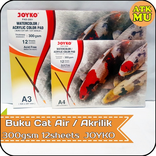 

Buku Cat Air (Watercolor) / Akrilik (Acrylic Color) Sketch Pad 300gsm 12sheets JOYKO