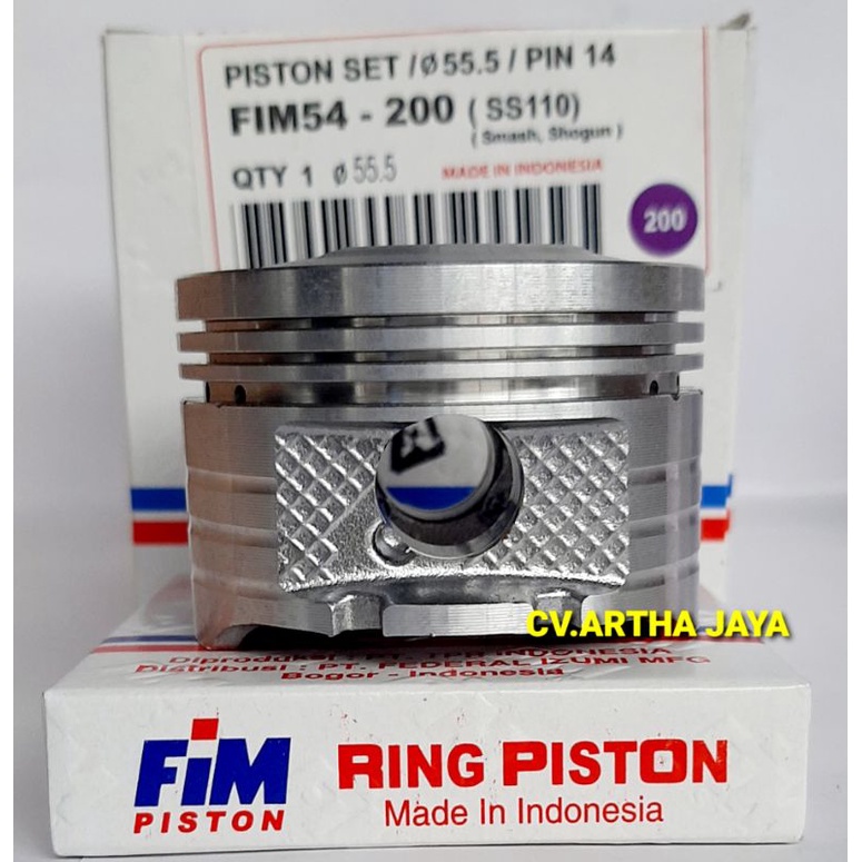PISTON KIT FIM FIM54 SUZUKI SMASH / SHOGUN / SHOGOUN NEW / SHOGUN KEBO / SHOGUN 125 / SMASH NEW 110 ( 53,5 / 54 / 54,5 / 55 / 55,5 ) ( STD / 050 / 100 / 150 / 200 ) ( PEN 14 / PIN 14 )-2