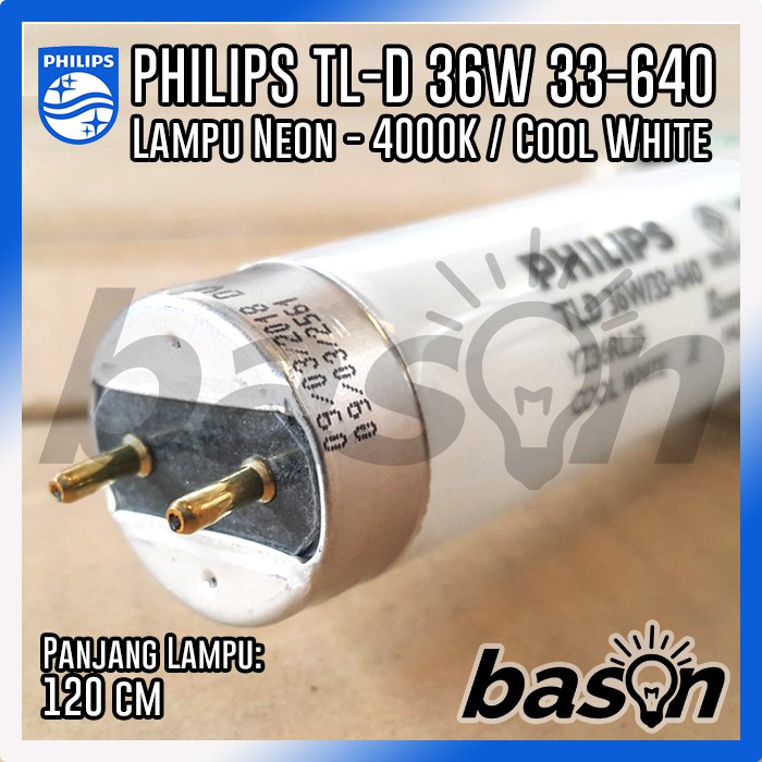 PHILIPS TL-D 36W 33 / 640 - Lampu Neon 1200mm 4000K - KHUSUS OJOL