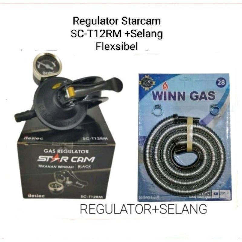 Regulator Starcam SC-T12R Meter+Selang Flexsibel