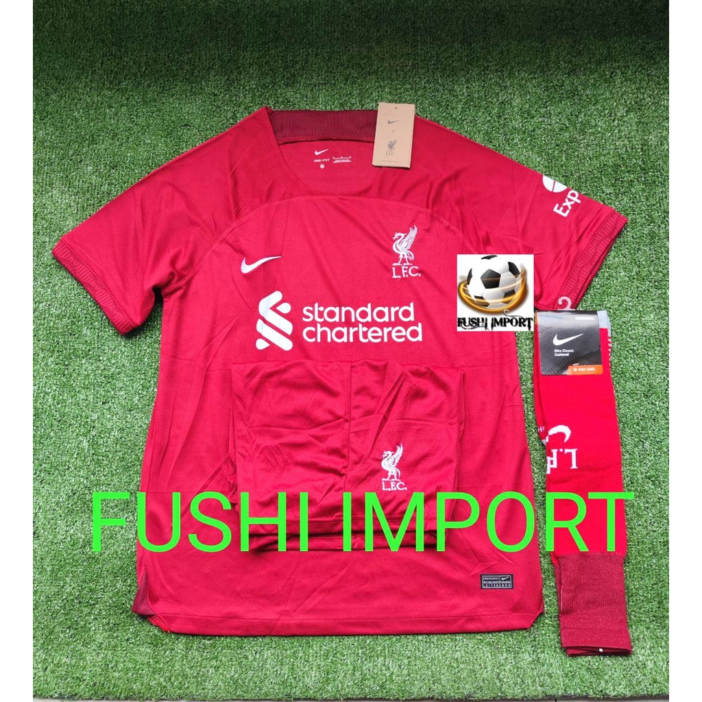 Setelan Jersey Baju Bola Lvrpll Home 2022 2023 ( Fullset Satu Set ) Grade Ori