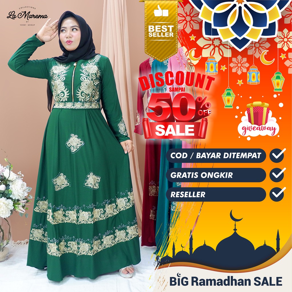 VB 005 Abaya Gamis Bordir Arab Busui Bahan Jersey Warna VB 005 Abaya Gamis Bordir Arab Busui Bahan Jersey Warna