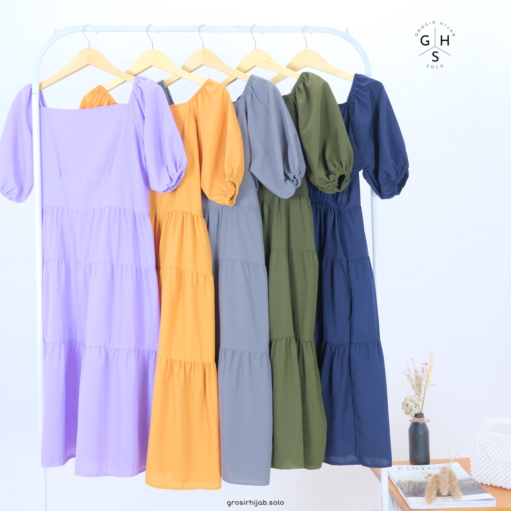 (DBY) TUNIK ARSYANI RUFFLE MIDI DRESS