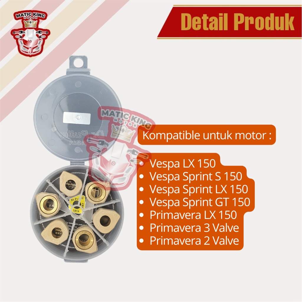 Sliding Roller Vespa Sprint LX Primavera Iget 2v 3v 150 cc DR PULLEY 1917 3 butir