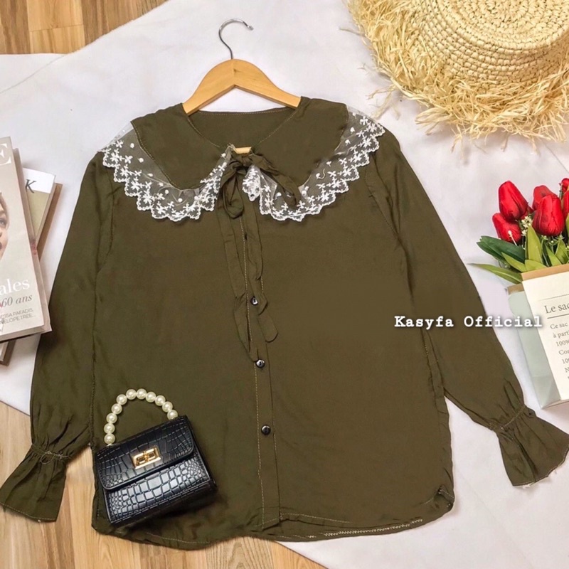 BLOUSE KERAH RENDA // PINKAN TOP BLOUSE