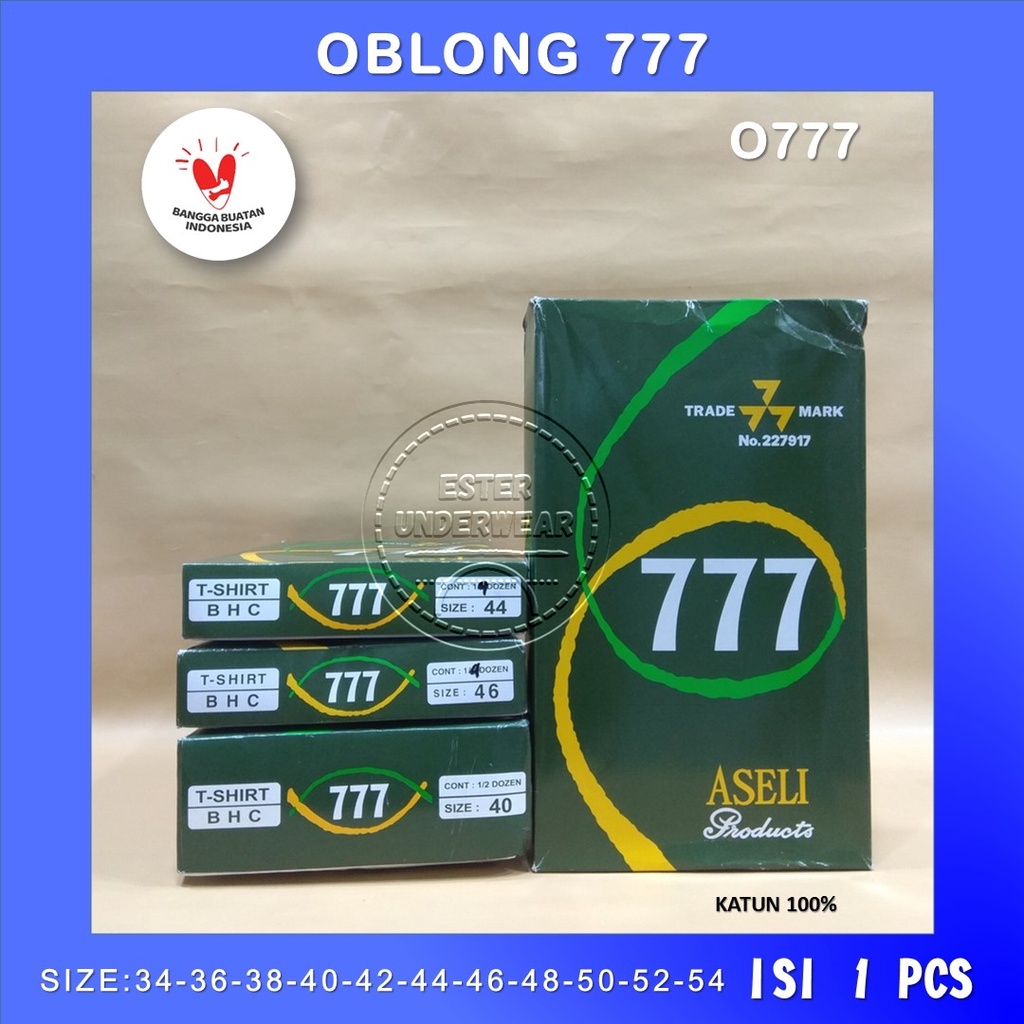 KAOS OBLONG PRIA 777 POLOS |O777 ISI 1 Pcs BAHAN KATUN