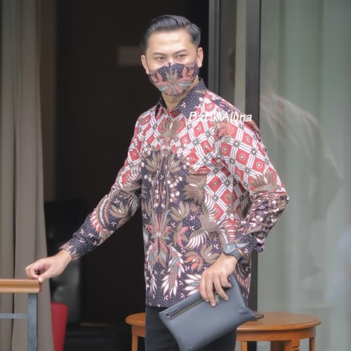 Batik pria lengan panjang Kemeja Atasan Baju batik pria laki laki lengan panjang premium cowok solo