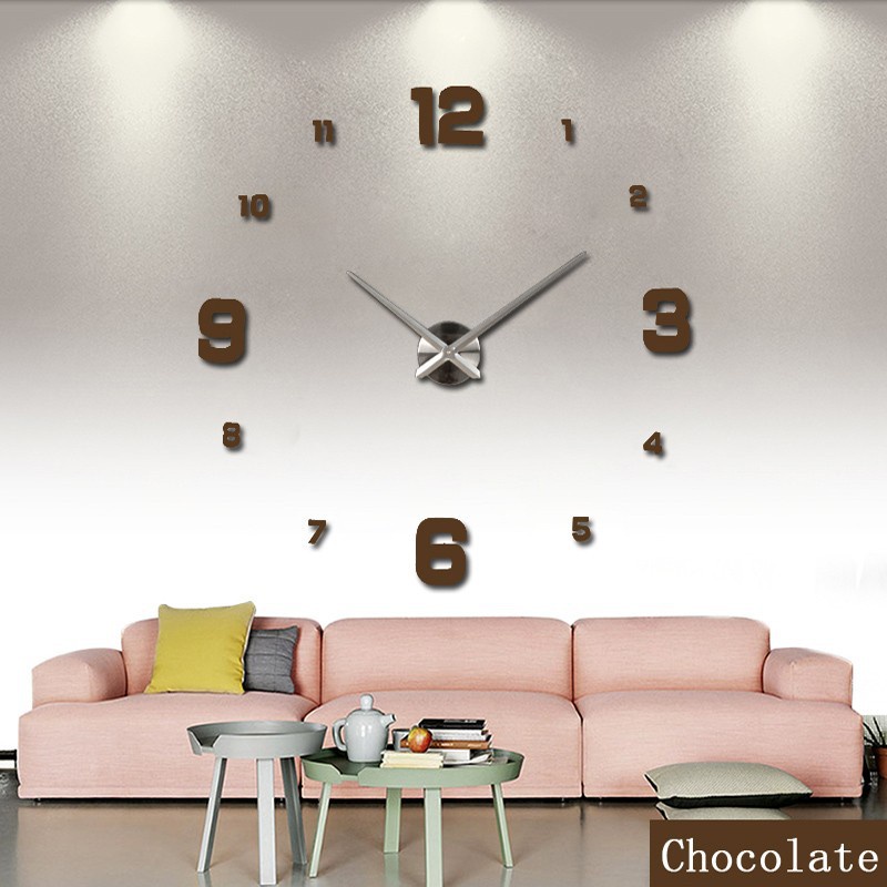 Jam Dinding Besar DIY Giant Wall Clock Quartz Creative Design 120 cm - MR-102 - Black