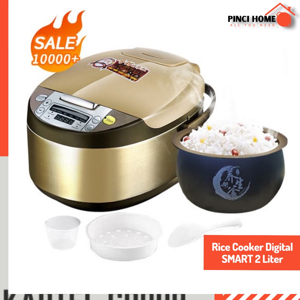 Rice Cooker SMART Digital 2 Liter  Stainless Steel Motif Emas