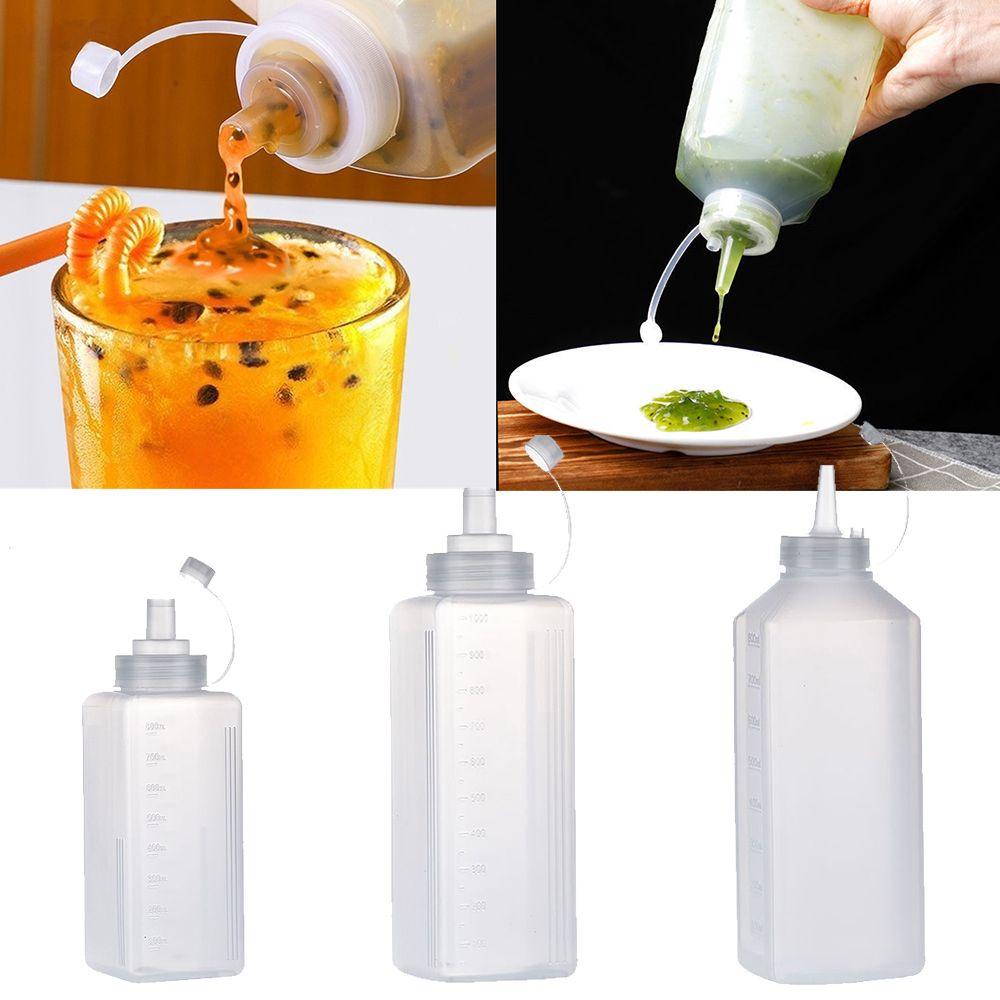 Top 800/1000ml Botol Remas Saos Cuka Dessert Alat Hias Kue Perlengkapan Kue Tahan Debu Botol Dispenser Kecap Cruet