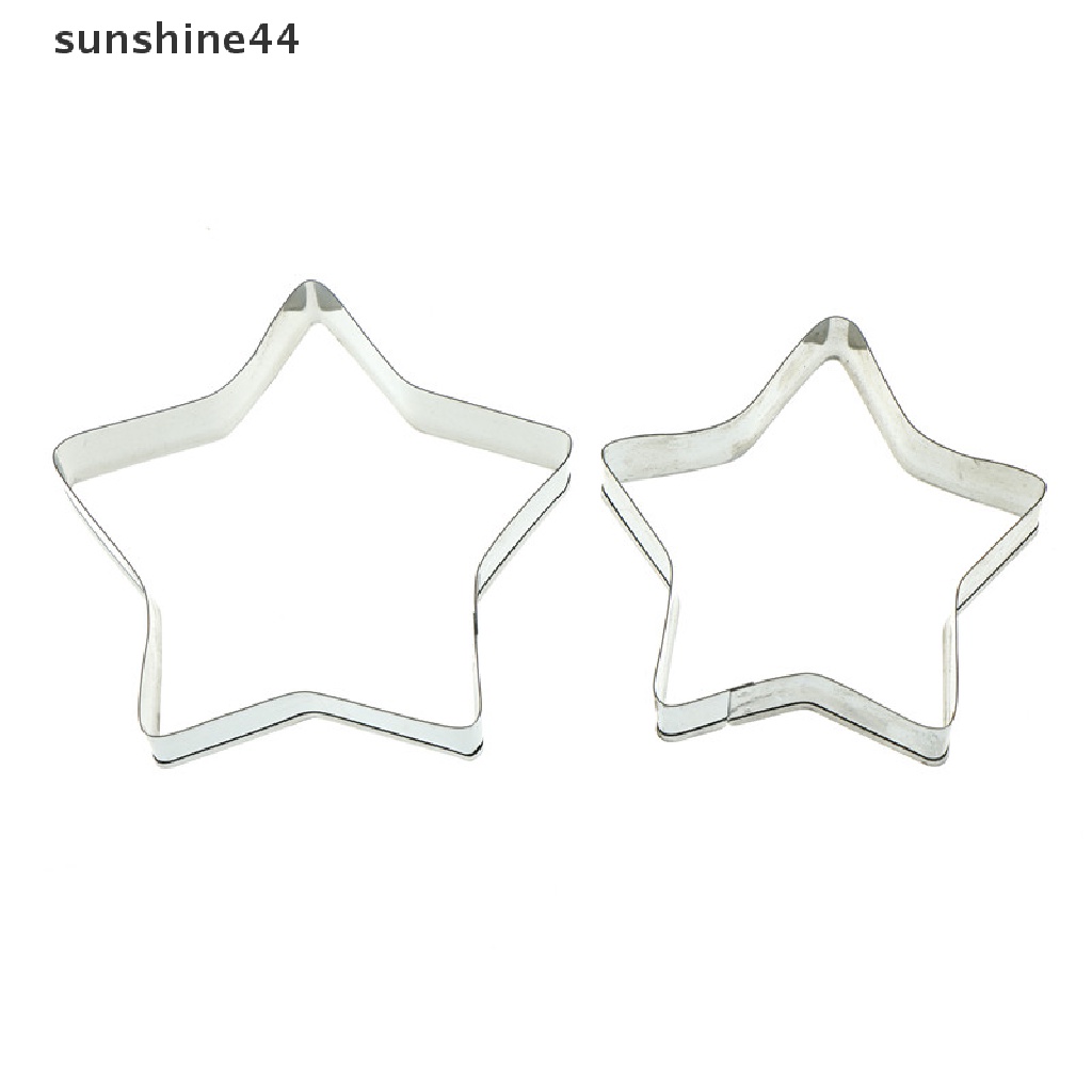 Sunshine 5pcs Cetakan Pemotong Kue / Biskuit diy Bentuk Bintang Bahan stainless steel