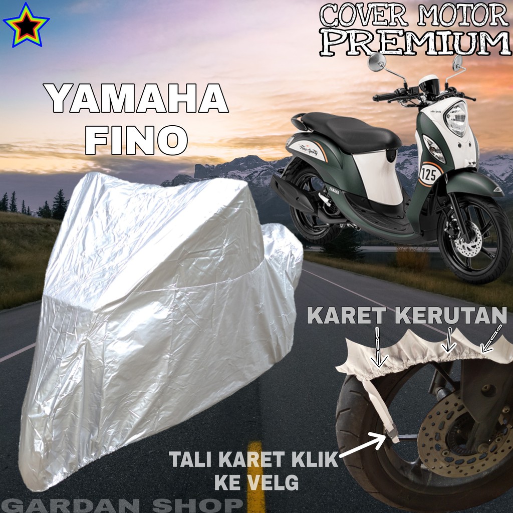 Sarung Motor YAMAHA FINO SILVER POLOS Body Cover Penutup Motor Yamaha Fino PREMIUM