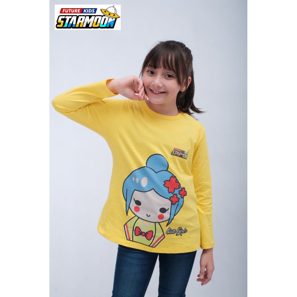 Kaos Anak Perempuan Lengan Panjang Starmoon Usia 6-14 Tahun (Teenager)