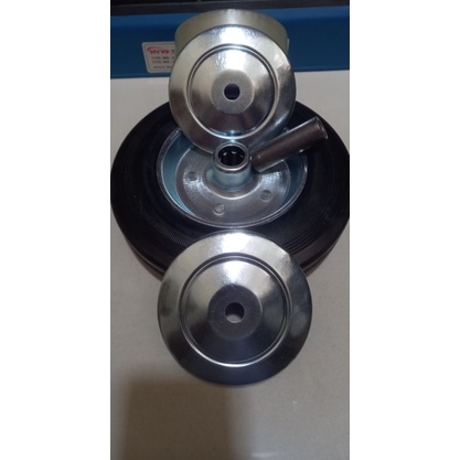 Roda troli Lori 8 inchi / 20 cm, include bushing (uk. 2cm)+ tutup velg, Wheel Only, Caster Wheel, berat item ± 2kg, mampu menahan beban hingga 250kg