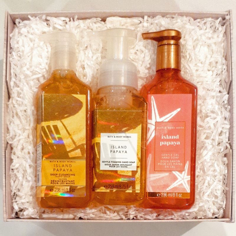 BBW ISLAND PAPAYA DEEP CLEANSING HAND SOAP GIFT SET PAKET BATH &amp; BODY WORKS