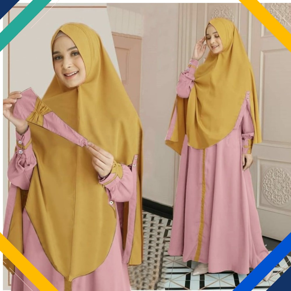 Arumi Syari Dusty Kekinian Gamis 0152 Premium UCL Baju Gamis Wanita Terbaru