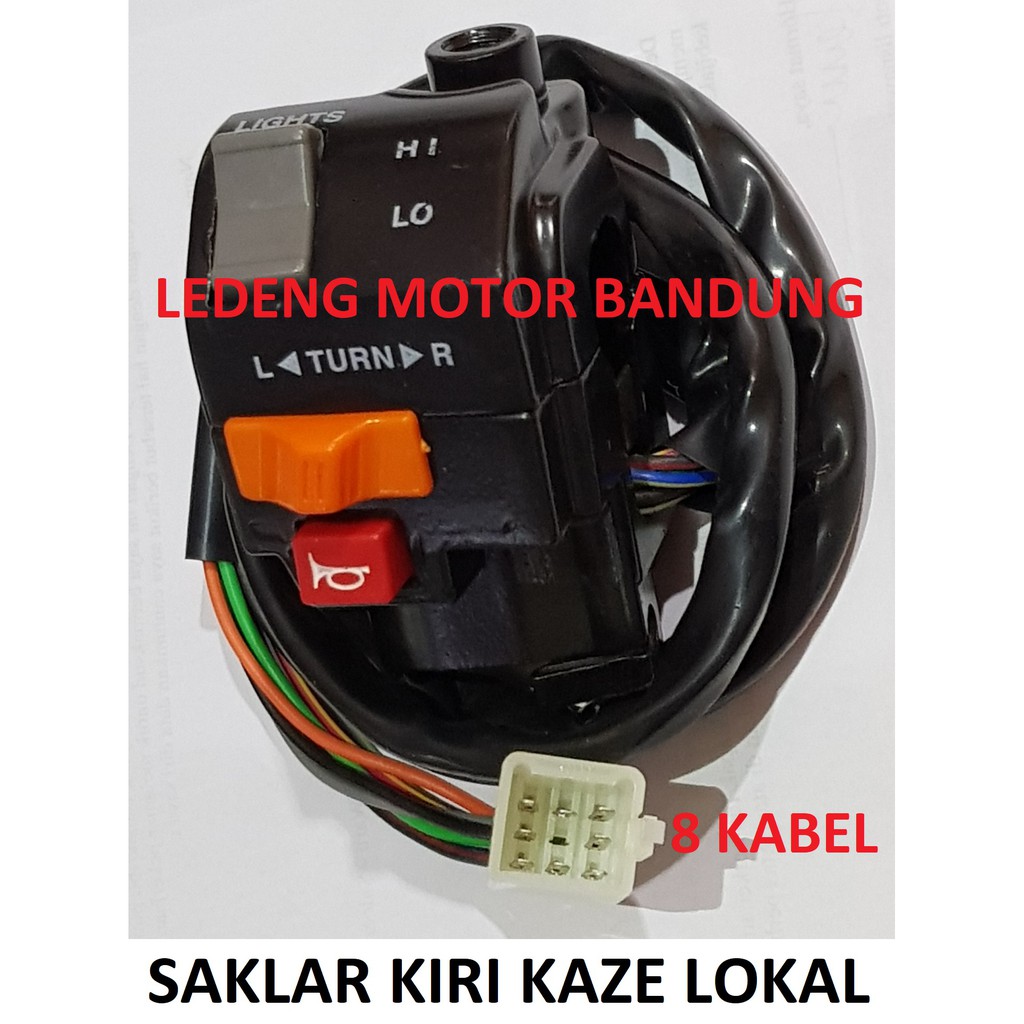 Saklar Kiri Kaze Kawasaki 8 Kabel Switch Tombol Klakson Sen Lampu Dim Lokal