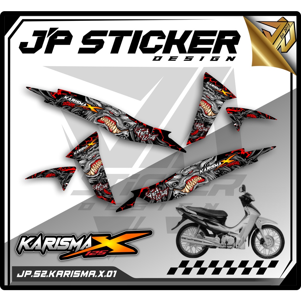 Sticker Striping Karisma - Sticker Motor Honda KARISMA X List Variasi Hologram (JP.S2) 01