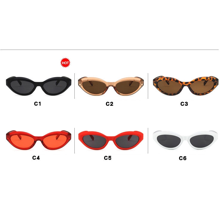 (YUZHU) INS Klasik Retro Style Cat Eye Sunglasses Wanita Western Vintage Kacamata Bingkai Kecil