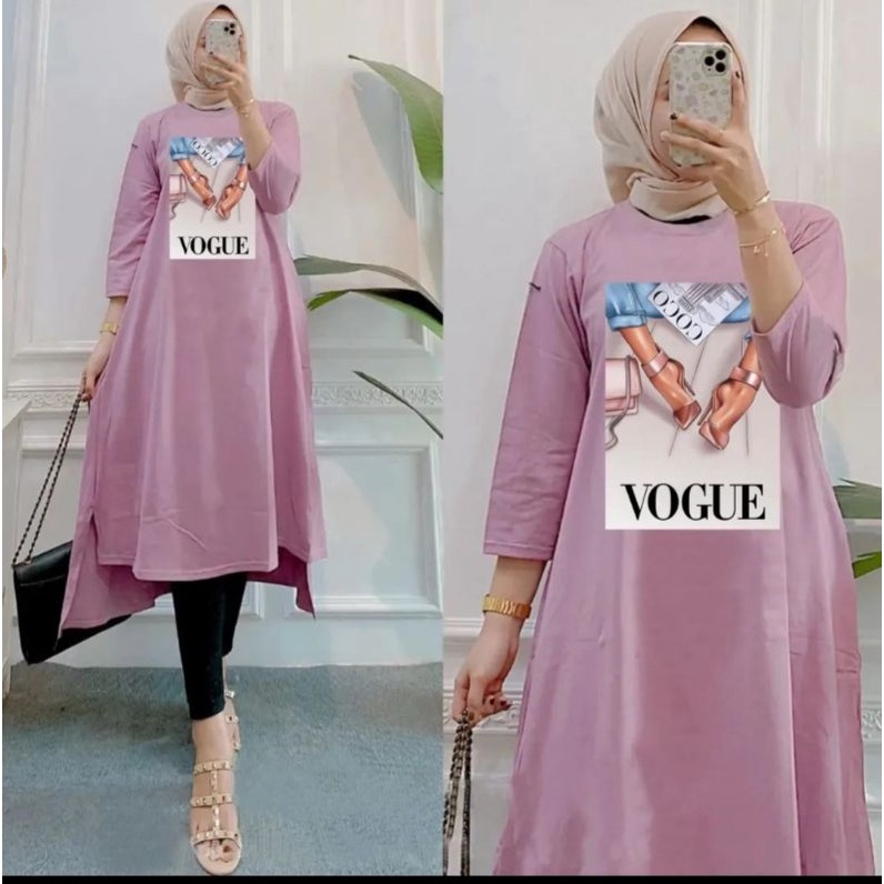 VOGUE MIDI / BAJU MIDI DRESS WANITA KEKINIAN MATT KATUN COMBET 24S SABLON PLATISOL / FASHION MUSLIM WANITA TERBARU / BUSANA MUSLIM WANITA TERBARU / DRESS CEWEK KEKINIAN