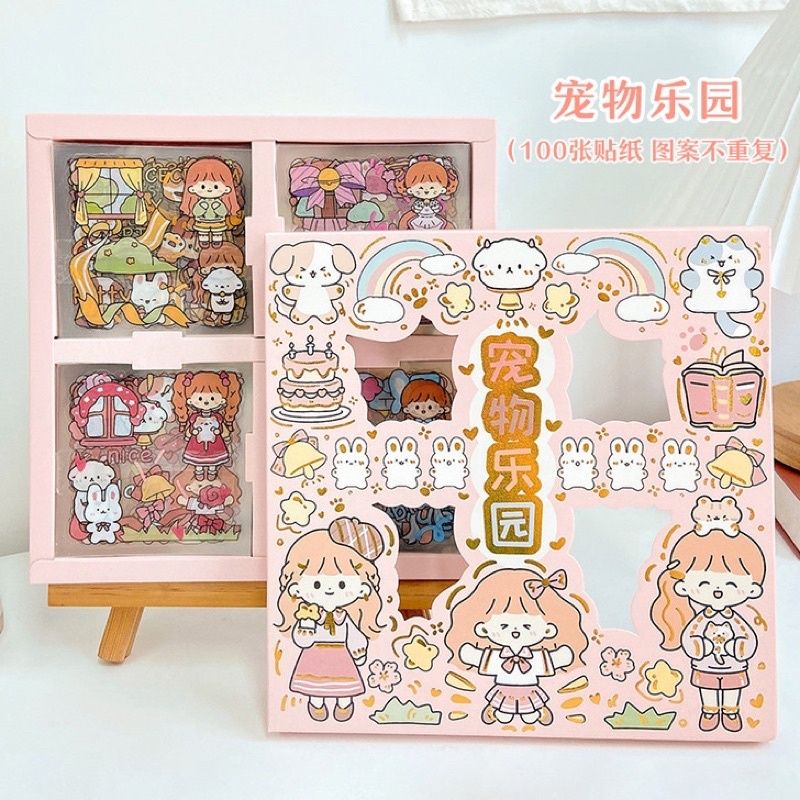 

Sticker transparant anti air Random per lembar cute aesthetic / journal / scrapbook