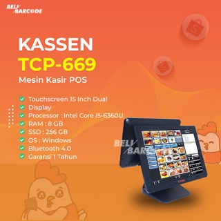 Kassen TCP 669 Mesin Kasir Windows Dual Display 15 Inch