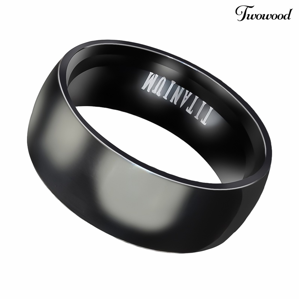 Cincin Bahan Titanium Steel Warna Solid Untuk Pria