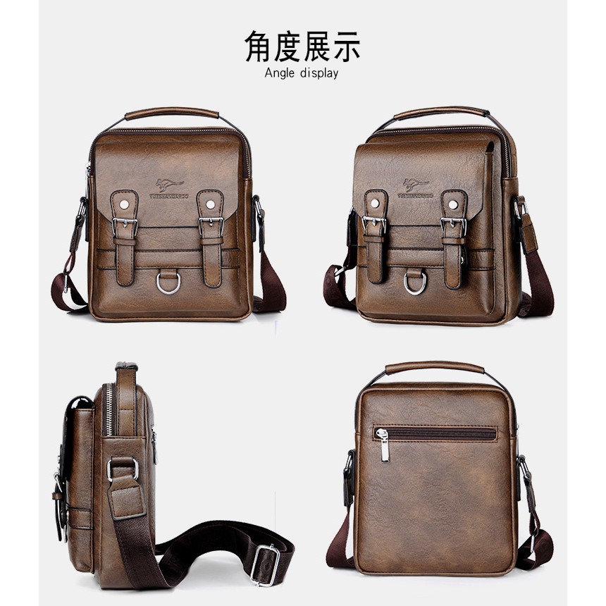 [ORIGINAL] Yueskangaroo Tas Selempang Kulit Import Pria Business Men's Shoulder Bag Korean Style