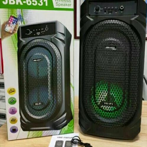 SPEAKER BLUETOOTH + MIC JBK-6530 JBK-6531 6 INCHI DOUBLE SPEAKER JBK6530 JBK6531 DOUBLE SPEAKER PORTABLE SPEAKER MUSIC BOX BLUETOOTH