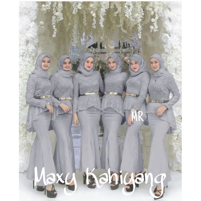 MAXY KAHIYANG, BRUKAT MOSCREPE, GAMIS HIJAB MUSLIM, MAXY DRESS, 2 UKURAN