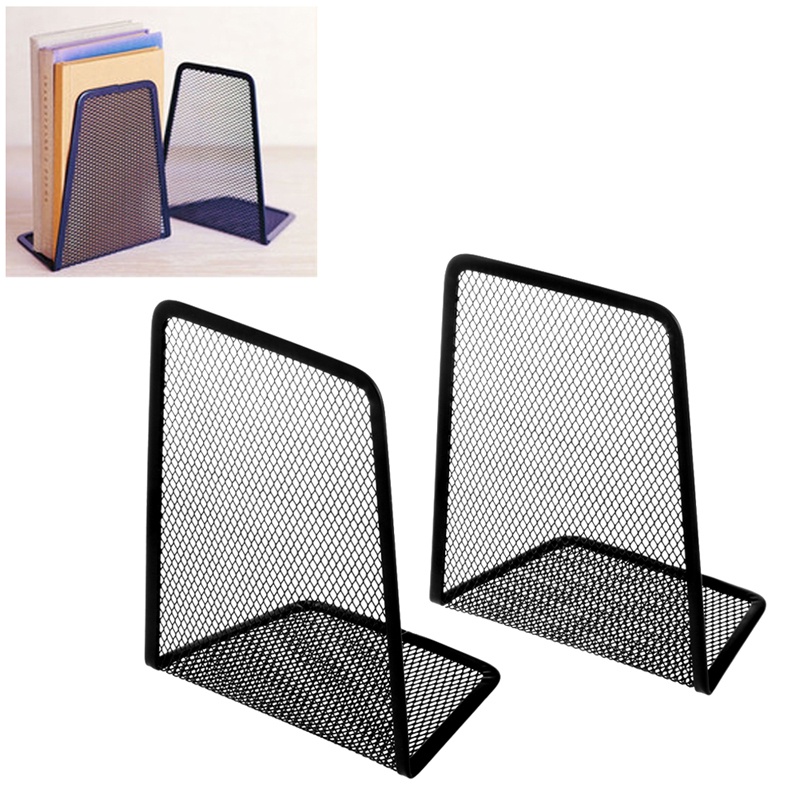 Mary 2pcs Stand Buku Bahan Metal Mesh Desktop Untuk Organizer File Rumah Kantor Untuk Pelajar