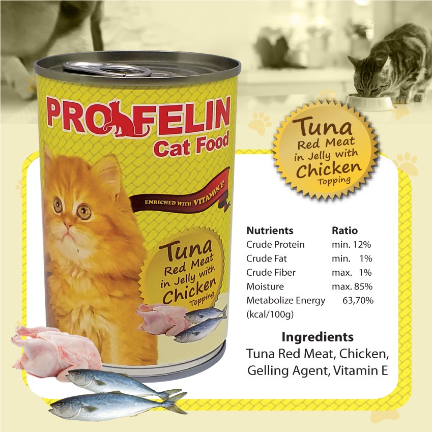 MAKANAN KALENG KUCING DEWASA PROFELIN TUNA 400 GR