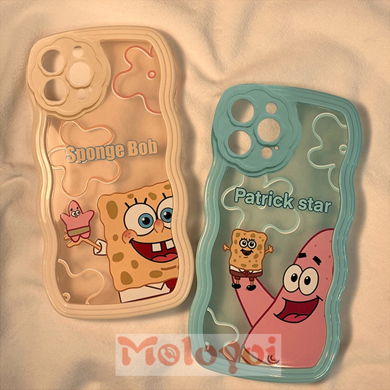 Soft Case TPU Motif Kartun SpongeBob Untuk IPhone 13 11 12 Pro MAX XR 7 8 Plus XS MAX X 6 6s Plus SE 2020