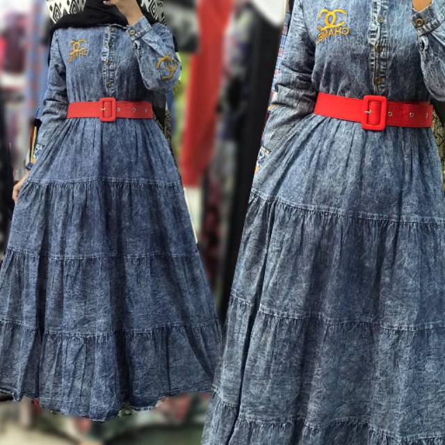 Ready gamis Jeans Chanel